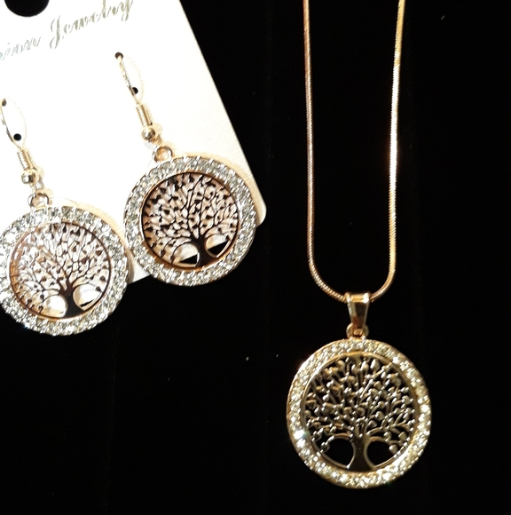 CRYSTAL Silver Tree of Life Necklace adjustible Family Jewelry NEW - Picture 6 of 12